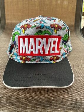 Kids Marvel Multicolor Comic Panel Snapback Hat with Black Brim
